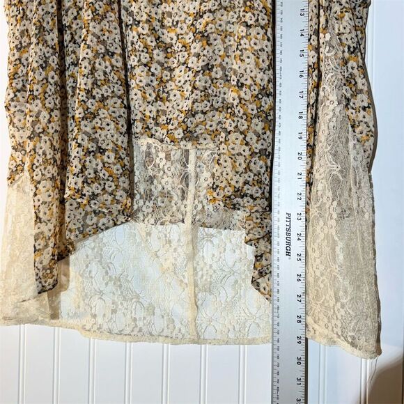 LYS Boho Cottagecore Sheer Floral Lace Hem Tank Top 1X Indie Romantic Festival - Picture 10 of 10